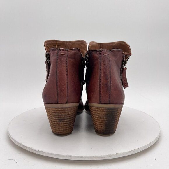 Frye Judith Women Size 10M Cognac Brown Leather Ankle Zip Block Heel Boot - Picture 10 of 15